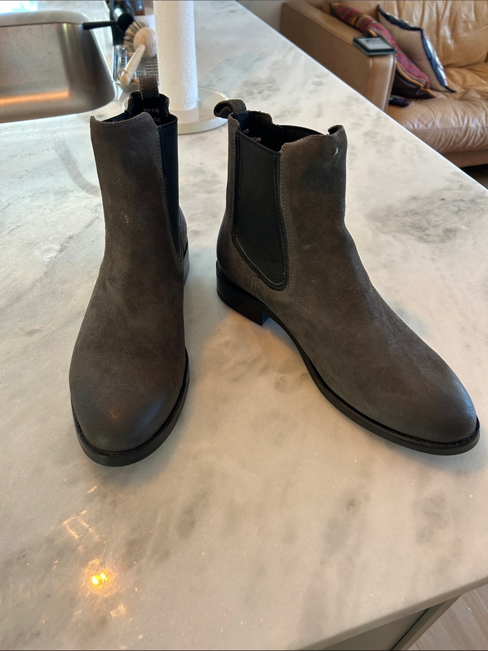 Thursday Boot Company Women's Gray Suede Chelsea Booties